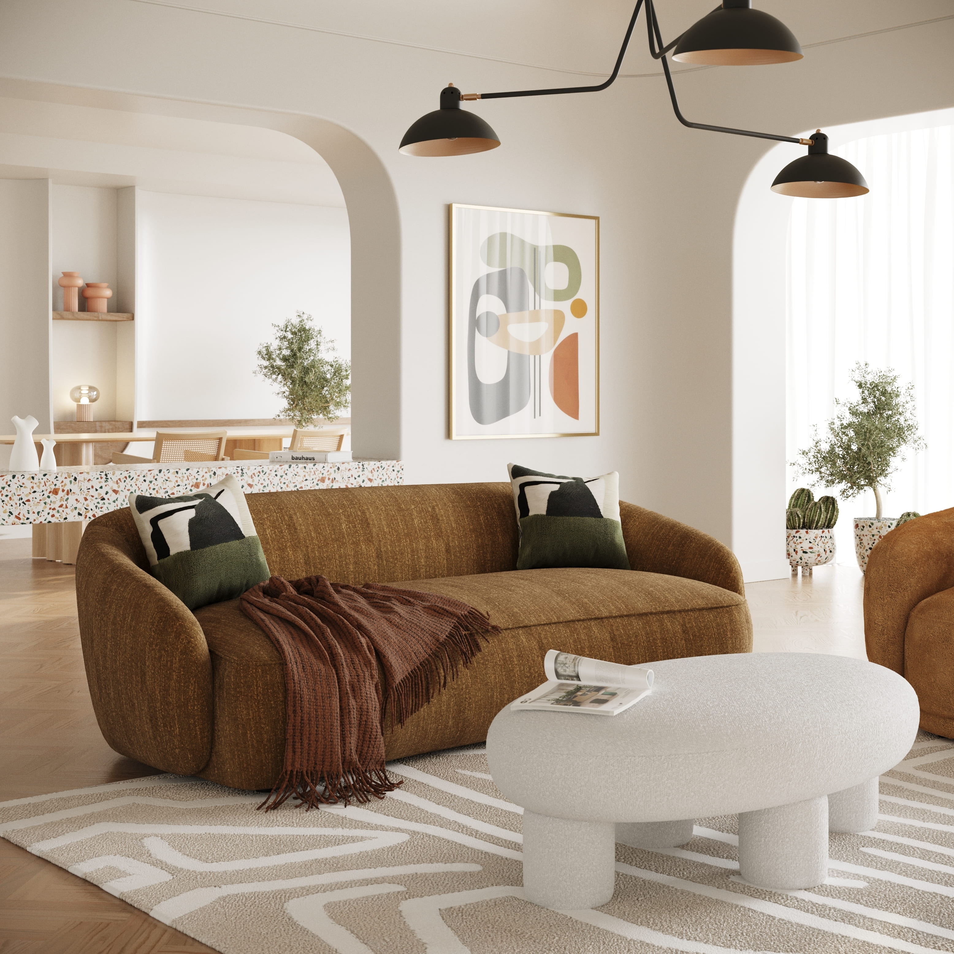 ウニコソファ Divani Casa Norris Modern Mustard Fabric Sofa - Bed Bath & Beyond