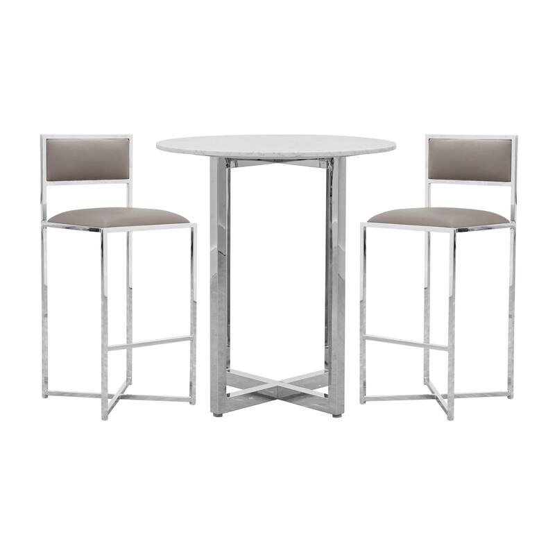 Amalfi 32" Marble Round Bar Table