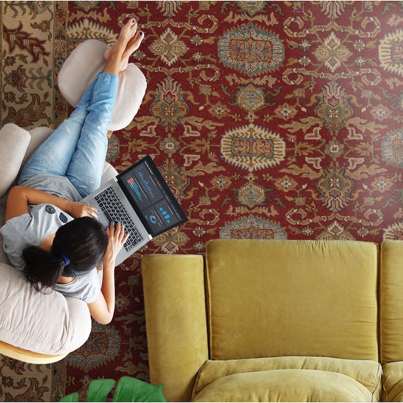 9'2''x11'11'' Hand Knotted Wool Rust Soumak Nourison Reversible Rug - 9' 2'' x 11' 11''