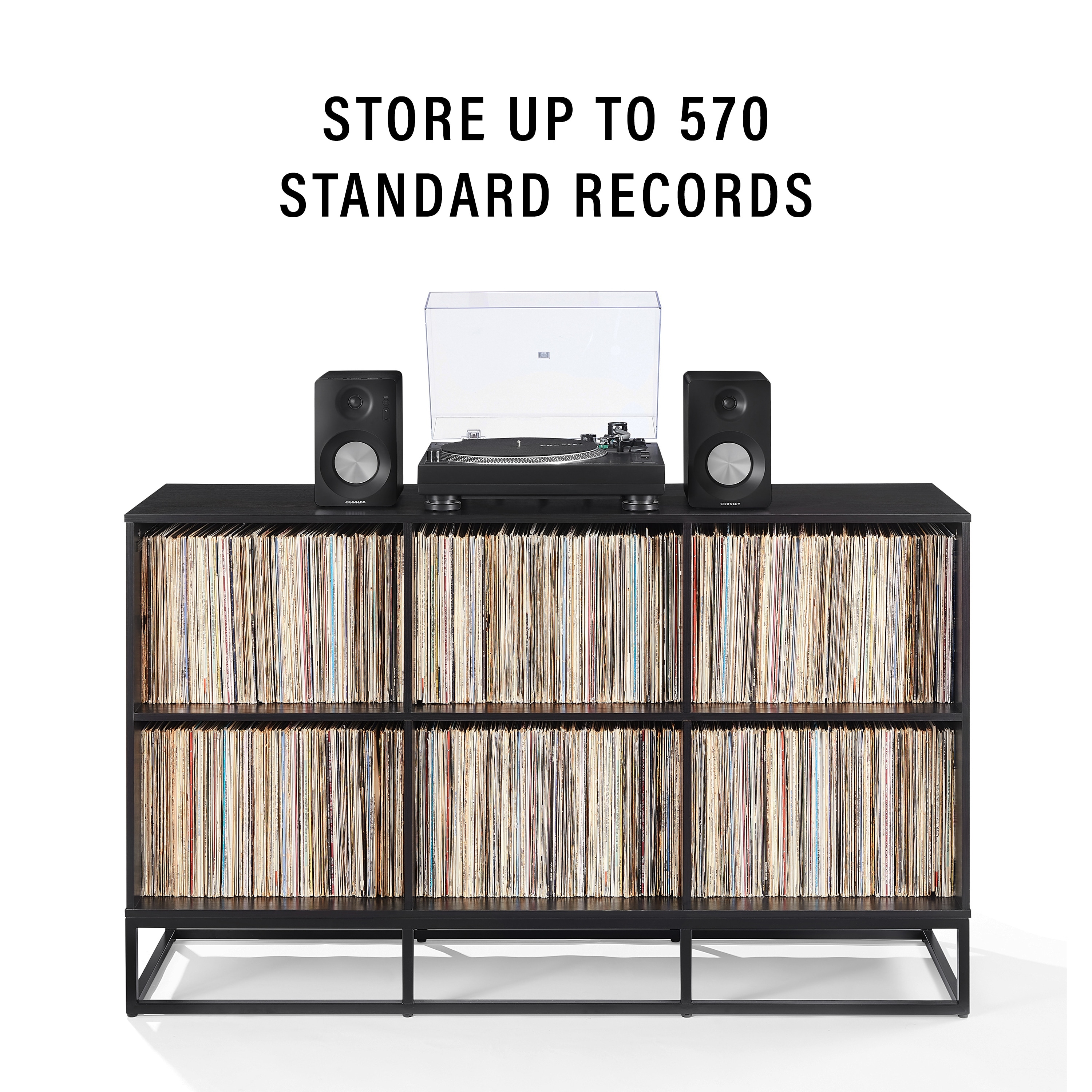 Crosley Enzo 6 Cube Record Player Stand With Vinyl Storage