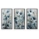 preview thumbnail 2 of 12, Designart "Blue Leaf Foliage And Flowers III" Floral Leaves Framed Wall Art Set Of 3 For Home Decor