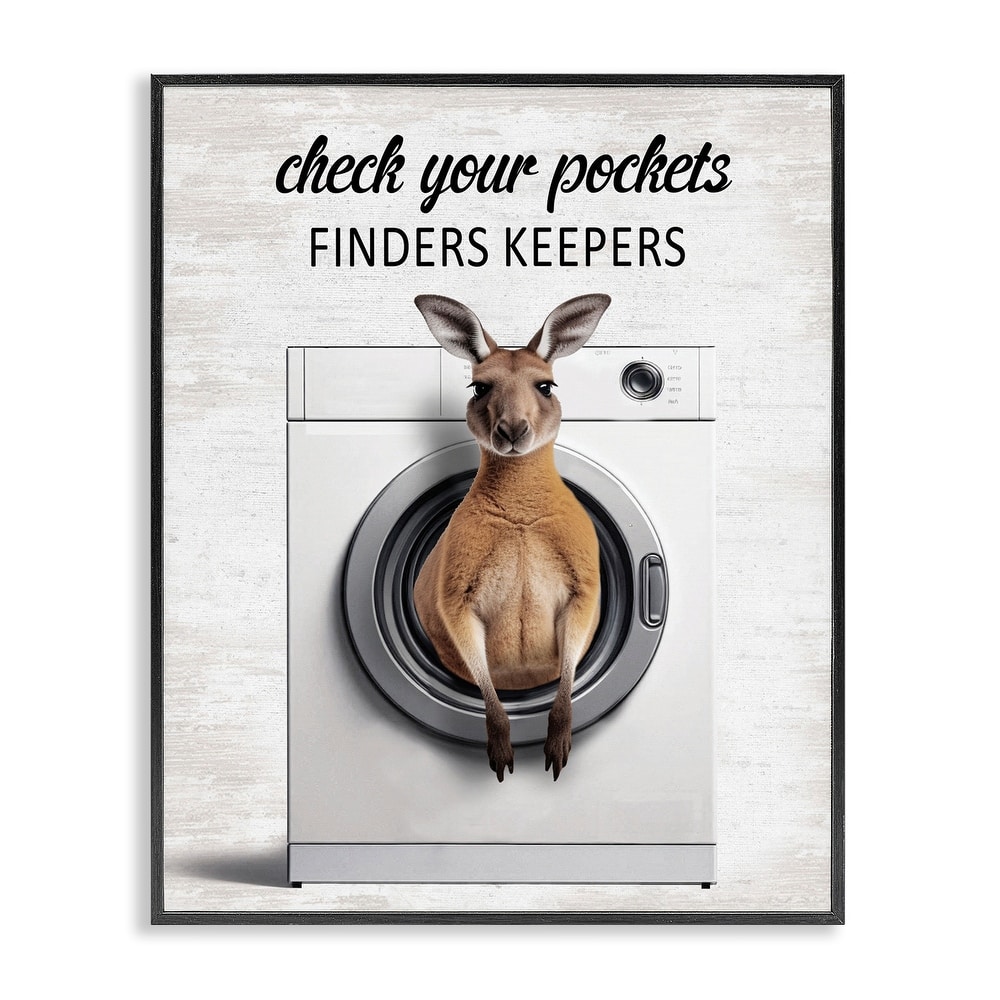 Stupell Finders Keepers Laundry Rule Framed Giclee Art Design By Lettered and Lined