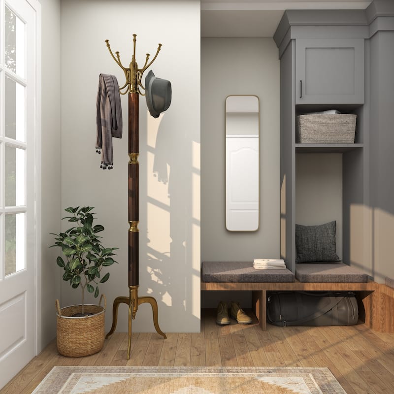 Silver or Gold Aluminum Traditional Coat Rack