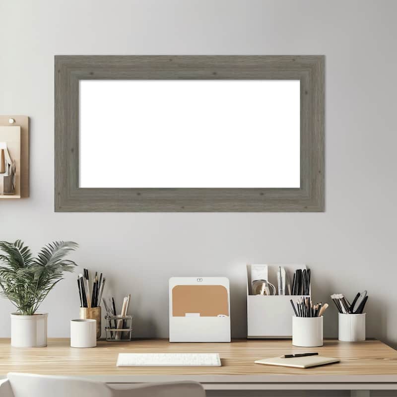 Amanti Art Fencepost Brown Narrow Framed Dry Erase Magnetic Board