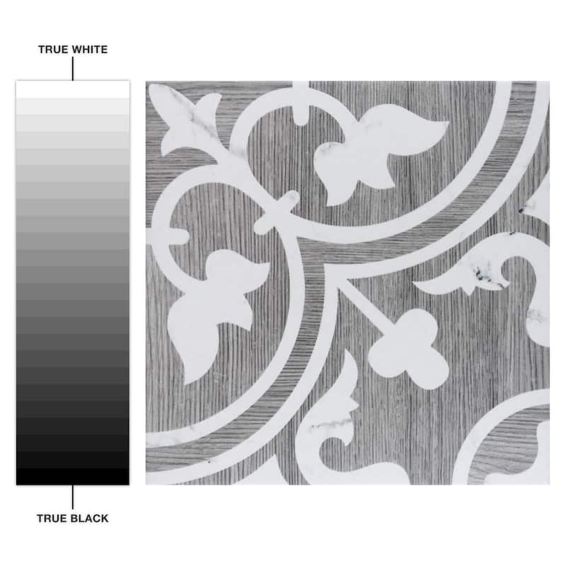Merola Tile Llama Arte Loire Verso Silver Smoke 9-3/4" x 9-3/4" Porcelain Floor and Wall Tile