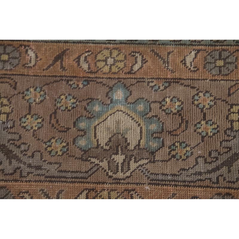 Over-Dyed Brown Tabriz Persian Vintage Area Rug Handmade Wool Carpet - 8'3"x 11'9"
