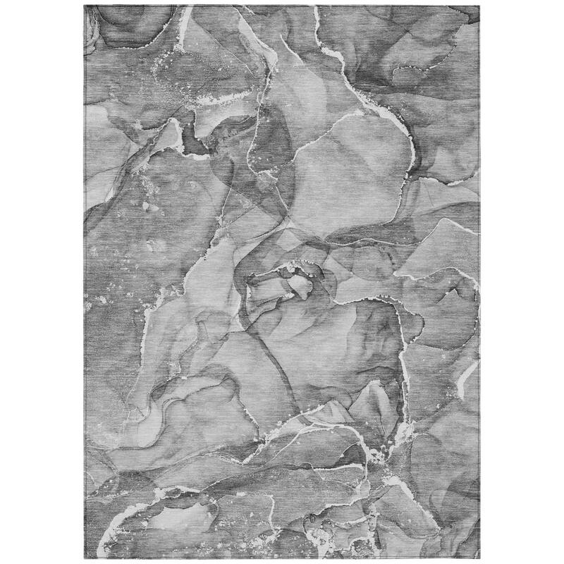 Lalu Artistic Abstract Weather Resistant Blended Style Outdoor Rug