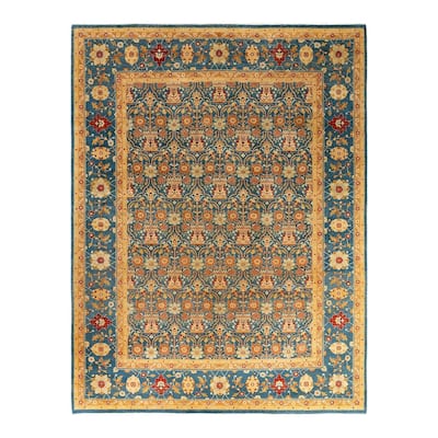 Overdyed, One-of-a-Kind Hand-Knotted Area Rug - Blue - 9' 1" x 11' 10"