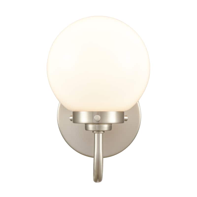 Elk Home Fairbanks Brushed Nickel With Opal Shade 1 Light Sconce