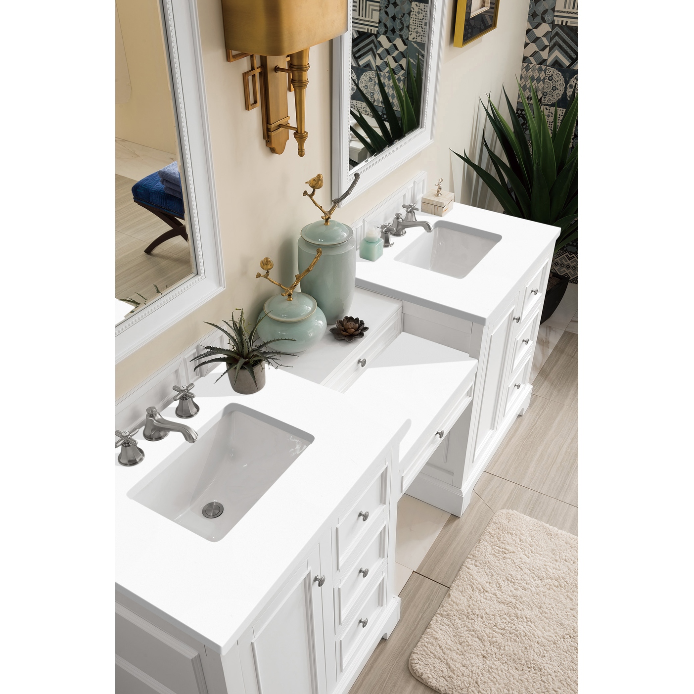 Double vanity with seating discount area