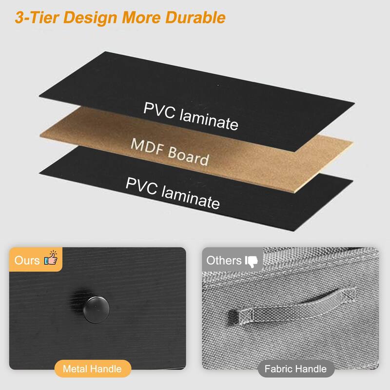 VECELO 3-piece Coffee Table Set with Shelf, Coffee Table with Set of 2 Nightstands