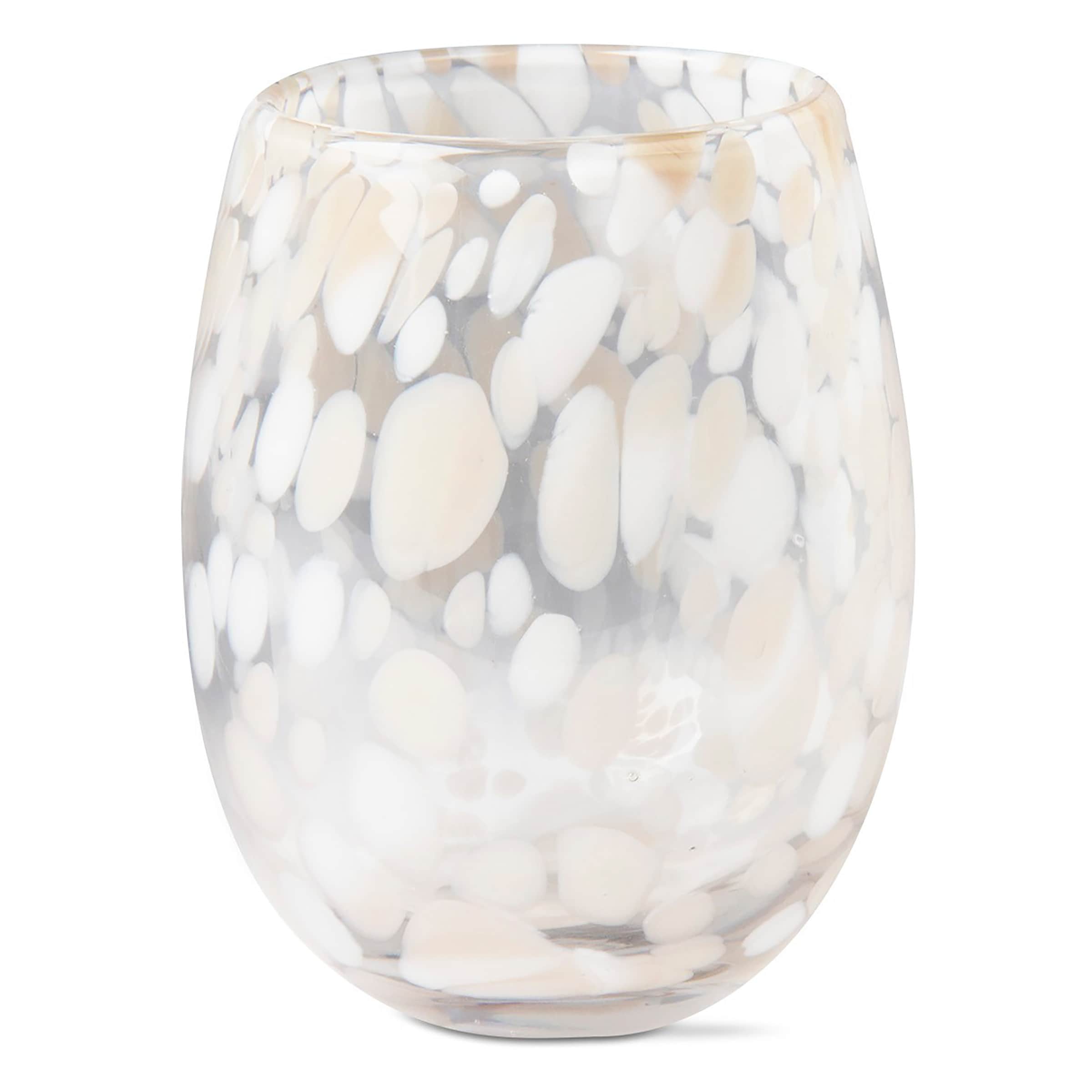 16 oz. Confetti Glass Stemless Wine Drinkware Sand Dishwasher Safe Beverage Glassware Dinner Party Wedding Restaurant Bar Set 2