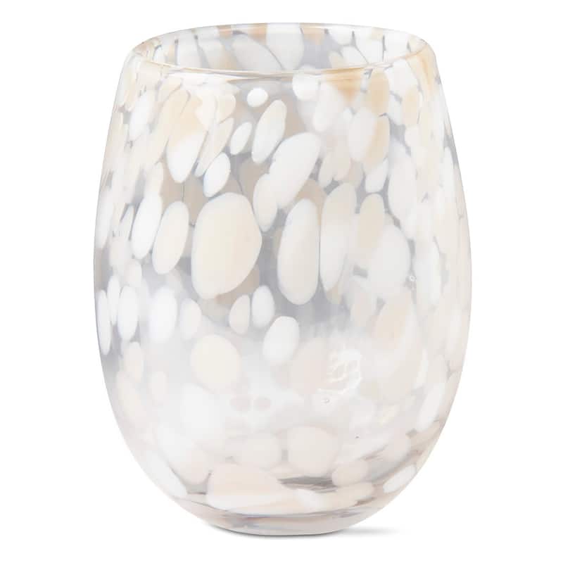 16 oz. Confetti Glass Stemless Wine Drinkware Sand Dishwasher Safe Beverage Glassware Set of 6