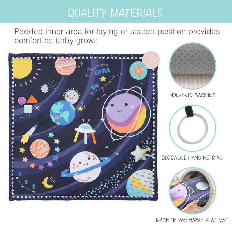 The Peanutshell Space 7-in-1 Activity Play Gym & Play Mat for Baby - Purple