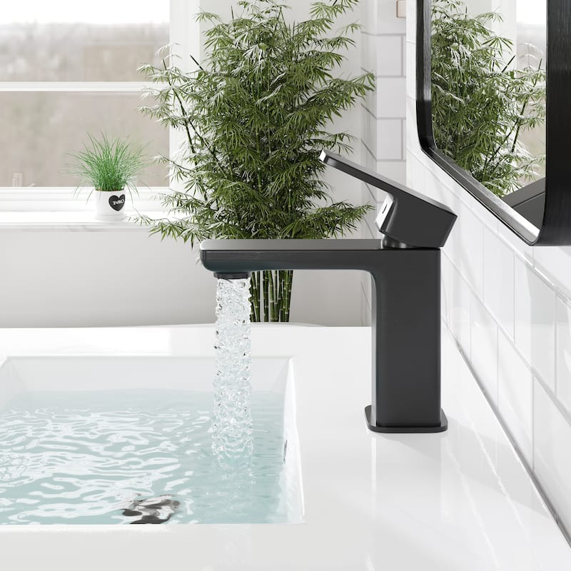 Eviva Lux Single-Handle Waterfall Single-Hole Bathroom Faucet with Deckplate Included