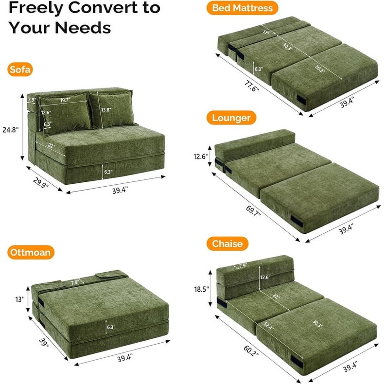 VINGLI 43'' W Single Sofa Bed