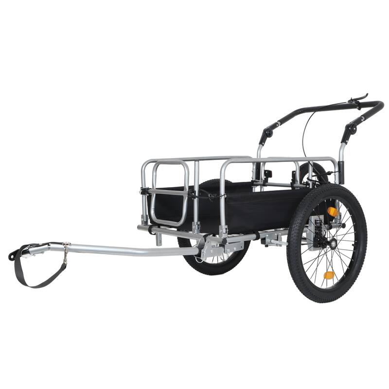 3-in-1 Heavy-Duty Bike Cargo Trailer -Bike Compatible Steel Frame, 110lb Capacity, Convertible Stroller & Pull Cart