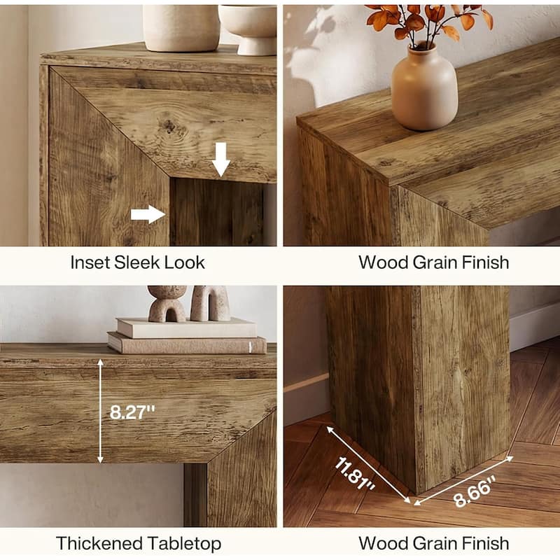 63-Inch TV Stand for 55/60/65/75" TVs, Rustic Brown Wood TV Console/Entertainment Center - 63" W x 13.8" D x 23.6" H
