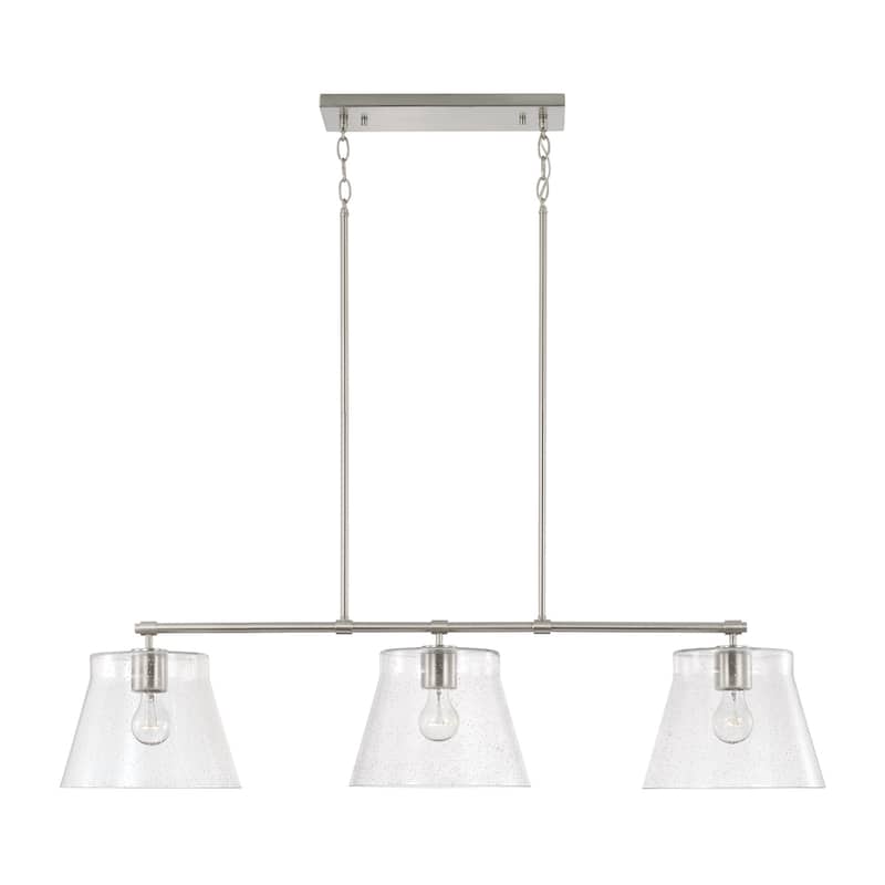 Baker 3-light Island Fixture/ Linear Chandelier - Brushed Nickel