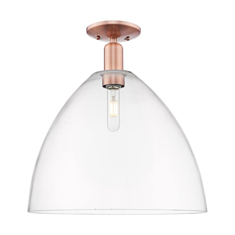 Innovations Lighting 716-1C-19-16 Bristol Semi-Flush Bristol 16" Wide - Antique Copper / Clear
