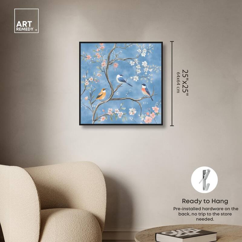 Birds in the Branches II Canvas by Art Remedy