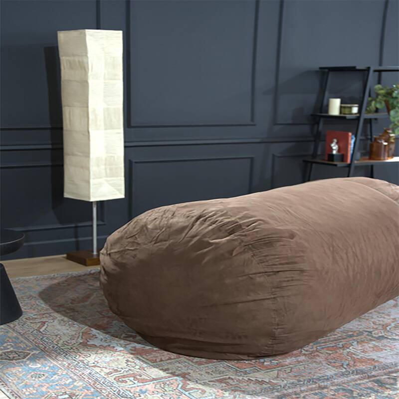 Jasper Traditional 8 Foot Cylindrical Suede Bean Bag