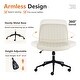 preview thumbnail 6 of 6, PU Leather Criss Cross Chair with Wheels, Adjustable Swivel Fabric Task Vanity, Armless Home Office Desk Chair - N/A
