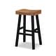 preview thumbnail 9 of 16, Furniture of America Barne Farmhouse Solid Wood Hefty Saddle Seat Dining Bar Stools (Set of 2)