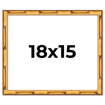 18x15 Frame Gold Bamboo Picture Frame Modern Photo Frame Includes UV Acrylic Shatter Guard Front Acid Free Foam Backing Board