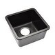 preview thumbnail 3 of 7, 15 Inch Lexicon Platinum Quartz Composite Drop-in Undermount Single Bowl Galaxy Black Kitchen Sink LP-1515-K-SO - 15x15