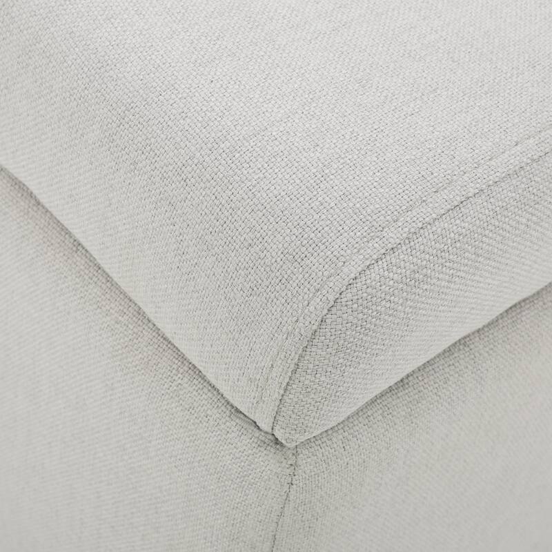 Light Grey Upholstered Storage Ottoman Bench for Bedroom & Entryway, 300lbs