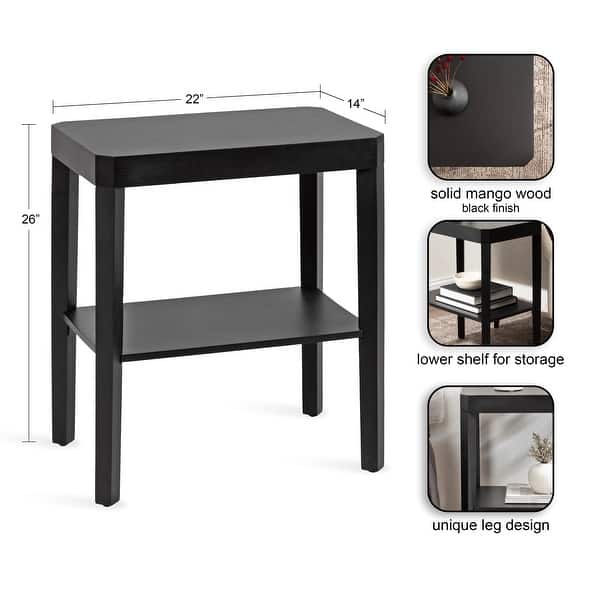 dimension image slide 9 of 13, Kate and Laurel Talcott Wood Side Table
