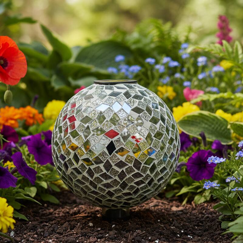 Sunnydaze 10-Inch Solar Glass Gazing Garden Globe