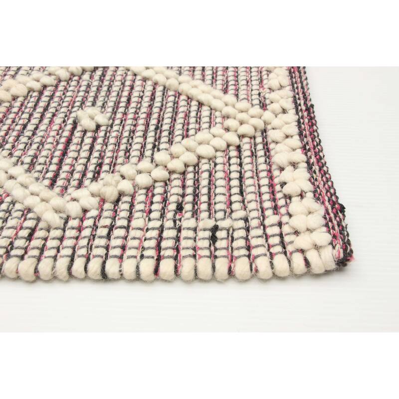 ECARPETGALLERY Braid weave Sienna Cream Wool Rug - 5'0 x 8'2