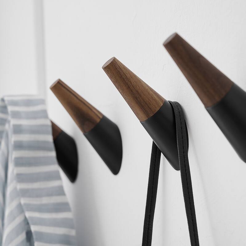 Wood Bathroom Knob Coat Robe/Towel Hook (4-Pack) - Overstock - 40169596