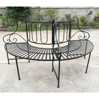 Tree Wrap Outdoor Garden Bench - 68" - Black