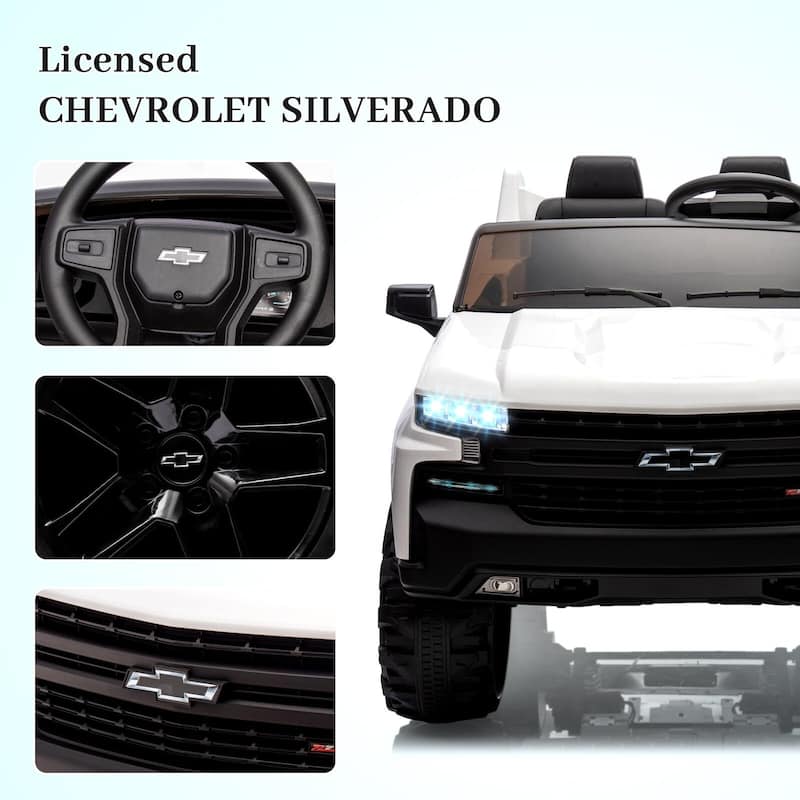 Baby Car 24V 2-Seater Truck Licensed Chevrolet Silverado Ride On Toy w/Parent Remote Control