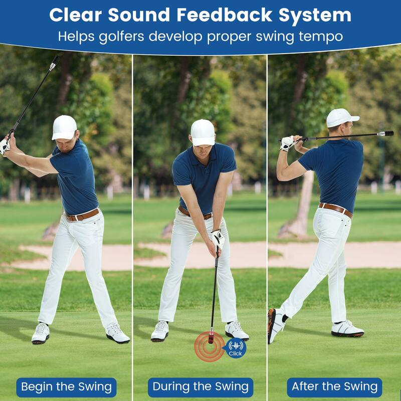 Gymax Golf Swing Trainer Click Stick Swing Training Aid for Speed
