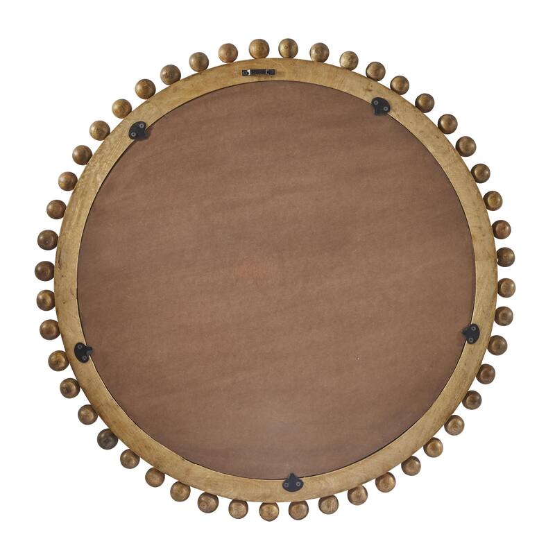 Mango Wood Room Wall Mirror with Beaded Detailing - Black or Gold - Roche River Decor