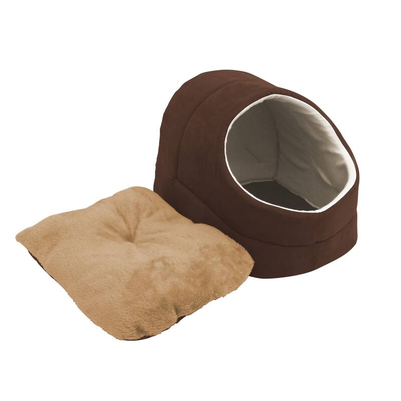 GOOPAWS Cave Covered Cat & Small Dog Bed