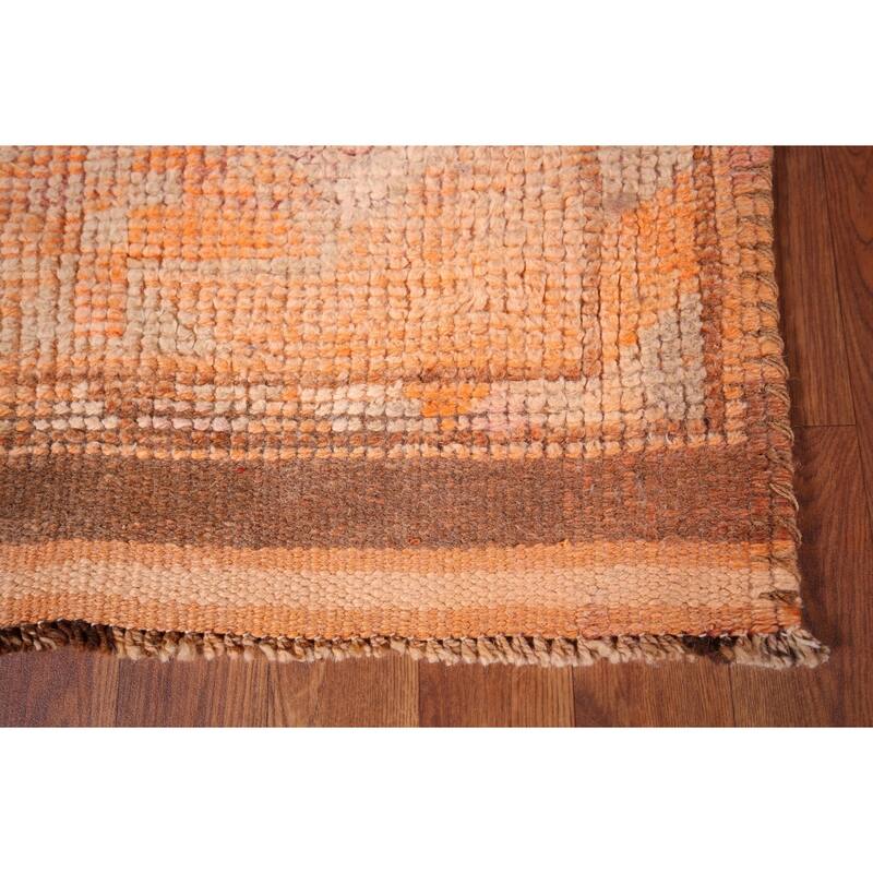 Transitional Oushak Turkish Vintage Runner Rug Handmade Wool Carpet - 2'10"x 11'2"