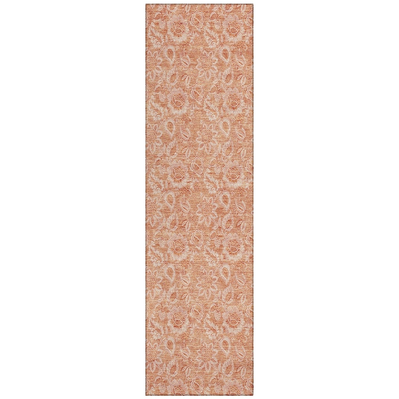 Machine Washable Indoor/ Outdoor Chantille Floral Rug