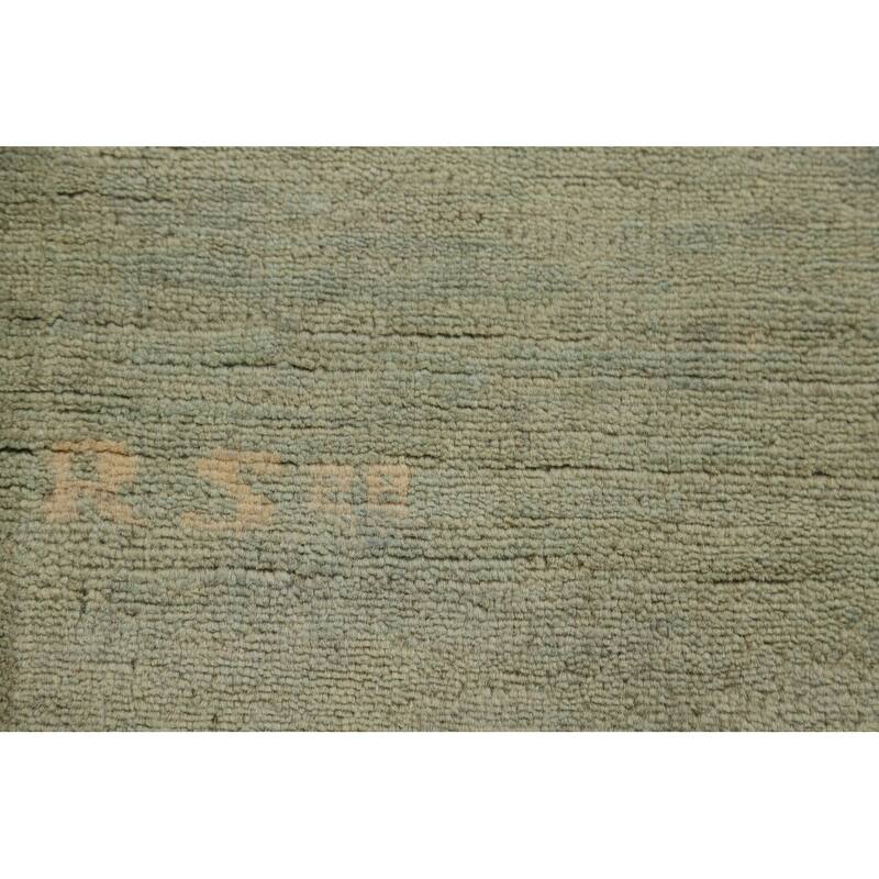 Hand Knotted Oriental 100% Wool Carpet Modern Modern Green Gabbeh Area Rug - 4' 9'' X 3' 2''
