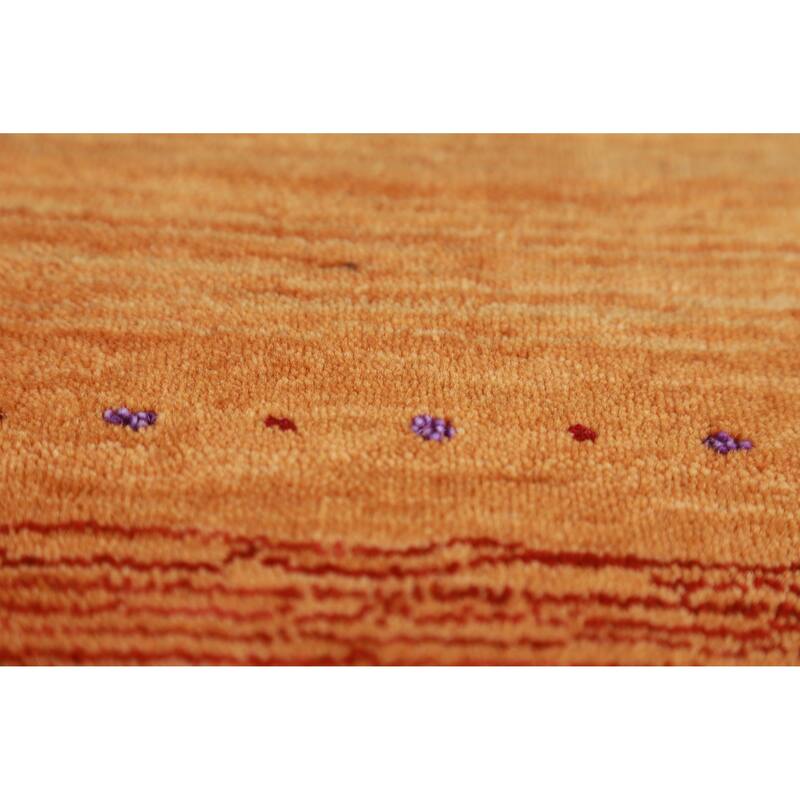 Hand Knotted Oriental 100% Wool Carpet Tribal Animal Pictorial Oranges & Rust Gabbeh Area Rug - 4' 11'' X 3' 2''