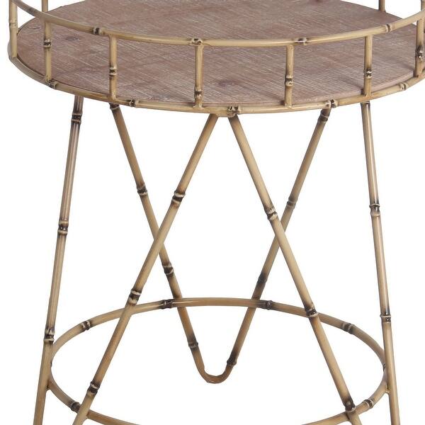 Shop Rail Top Accent Table With Bamboo Hairpin Legs Brown Overstock 31251421