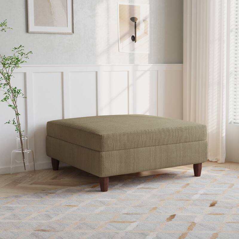 Corduroy Accent Chair with Ottoman Modular Couch Sectional Sofa