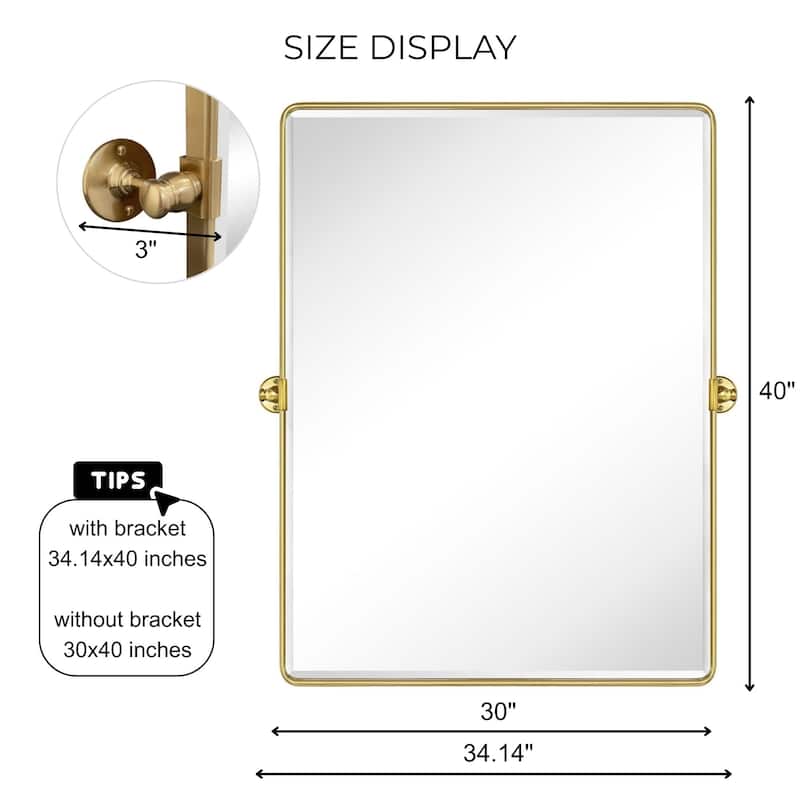 TEHOME Woodvale Rectangle Vertical Metal Wall Mirrors