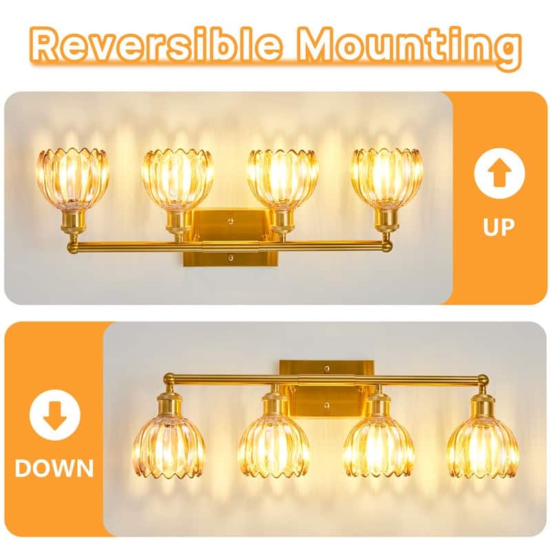 Modern Vintage Bathroom Vanity Light - Patterned Glass Shade E26 Bulb Base