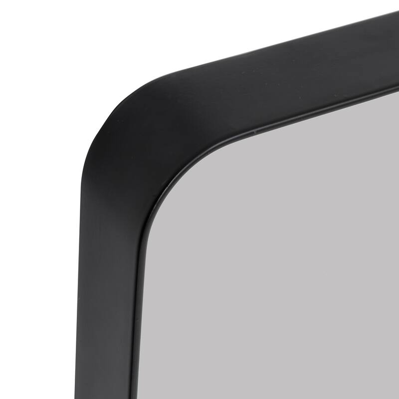 American Furniture Classics Model Black Framed Rounded Corner Mirror