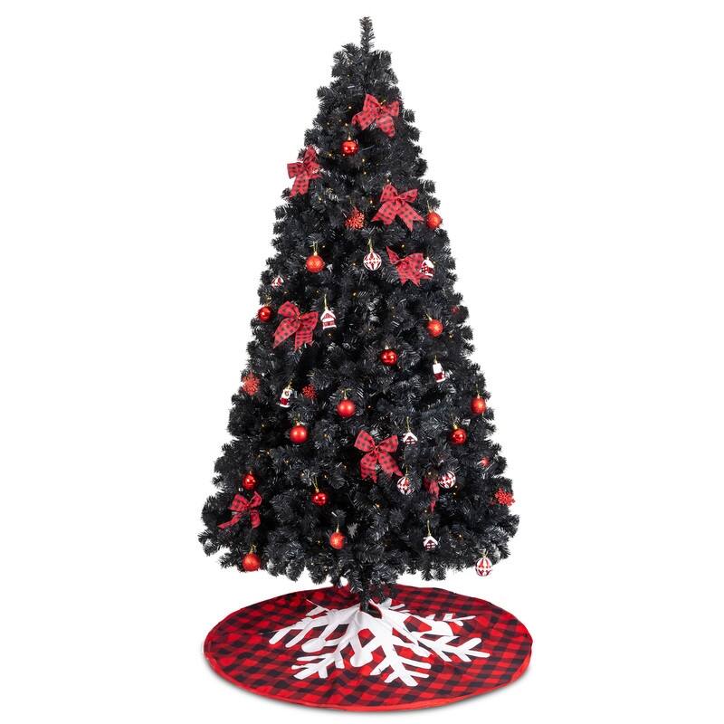 7.5 FT Artificial Christmas Tree with 350 Warm White LED Lights for Holiday Party Office Home